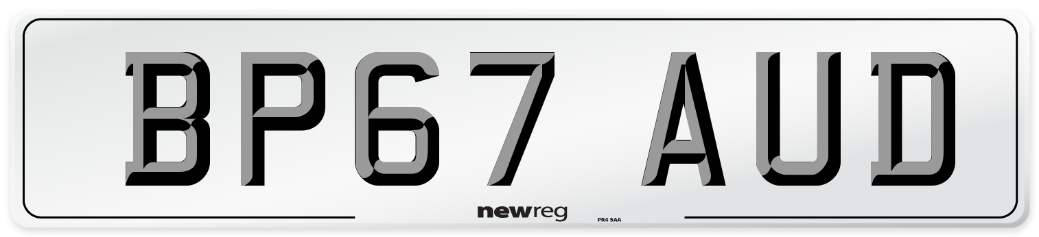 BP67 AUD Number Plate from New Reg